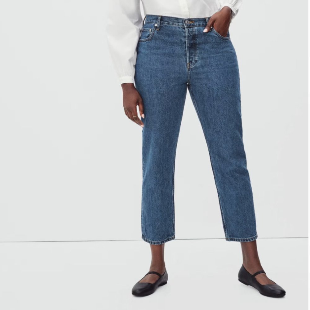 EVERLANE The Curvy 90's Cheeky Straight‎ Jeans Ankle Size 25